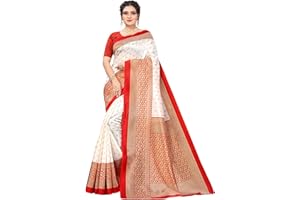 Pisara Women's Art Silk Printed Saree With Unstitched Blouse Piece