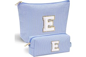 Parima Personalized Initial Makeup Bag, Travel & Storage, Cosmetic Bag, Blue, Women's Accessory