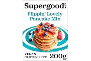SUPERGOOD! BAKERY SUPERGOOD BAKERY Vegan Pancake Mix (1 x 200g) Gluten Free Pancake Mix, Dairy Free Batter Mix, All Natural Vegan Waffle Mix, Superfood Bakery Pancake Mix, Make 15 Pancakes Per Pack, Gluten Free Snack
