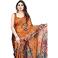 MIRCHI FASHION Women's Stylish Chiffon Floral Printed Saree with Blouse Piece