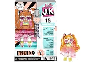 LOL Surprise Mini Poupées Mannequin JK - 15 Surprises, Vêtements et Accessoires - À Collectionner - Neon Q.T.
