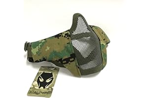 ATAIRSOFT Media máscara táctica Worldshopping4u con 2 correas para proteger la cara durante el paintballl o airsoft
