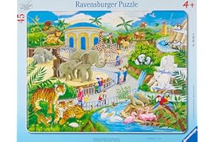 Ravensburger - Puzzle Enfant - Puzzle cadre 30-48 p - Visite au zoo - Dès 4 ans - 06661