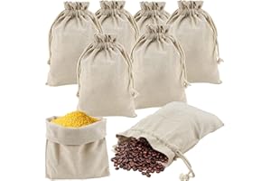 IIRC Baumwollsäckchen 20 x 30 cm Jutesäckchen Stoffbeutel mit Kordelzug 8 Stück Leinensäckchen zum Befüllen Geschenksäckchen für Kosmetik Schmuck Geschenk Hochzeiten und Party