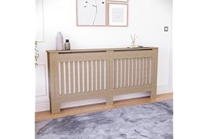 Vida Designs Chelsea Extra Large Unfinished Radiator Cover | Modern Slatted Heating Cabinet, Easy DIY Fit, Ideal for Living Room, Hallway or Bathroom