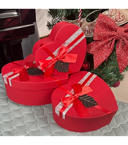 Eartbuy Scatola Regalo, 22 X 19,5 X 9 C, Scatola Rossa Con Coperchio