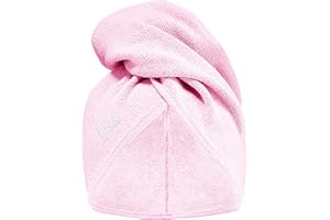 GLOV Turbante per Capelli Asciugamano per Capelli a Turbante Microfibra con Bottone Doccia con Pulsante per Tutti i Tipi di Capelli e Lunghezze Capelli Bagnati Asciugamano da Doccia Taglia (Rosa)