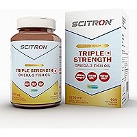 Scitron Triple Strength Omega-3 Fish Oil (1250mg Omega-3 Fatty Acid, 525mg EPA, 400mg DHA) Enteric Coated - 60 Softgels