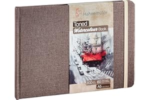 HAHNEMÜHLE Hahnemuhle 10625181 Toned Watercolour Book, A5 Size, Beige, Pack of 5