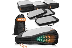 Packing Cubes mit Kompression für Koffer und Rucksack inkl. Packbeutel