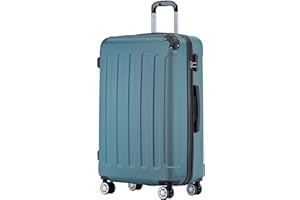 BEIBYE Hartschalen-Koffer Trolley Rollkoffer Reisekoffer Handgepäck 4 Rollen (M-L-XL-Set) (Dunkelgruen, L)