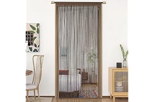 HSYLYM - Cortina de Puerta, Cortinas de Ventana, divisores para Puertas, Paredes, armarios, Fiestas y Muebles, diseño de una Sola Pieza, 90 x 245 cm, Color marrón