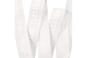The Bead Shop Curtain Tape | White 25mm 1 Inch Header Tape 10 metres | Heading Tape for Pencil Pleat Curtains, Wave Curtains | Supplied A UK Brand