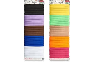 Soul Projekt gumki do włosów, Multi, 50 sztuk 8 mm opaski wielofunkcyjne, gumki do włosów dla kobiet/dzieci, bez metalu, brązowy, czarny, blond, biały, beżowy, czerwony, niebieski, do wszystkich