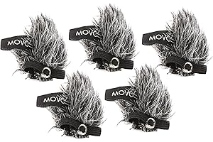 Movo Bonnette extérieure WS-G10m Universelle pour Microphone extérieur et Tous Les Micro-Cravates, y Compris Ceux des Marques, Shure, Rode, Sony, Audio-Technica et Plus! (Pack de 5) - Gris foncé