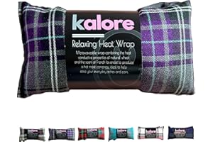 Wheat Bags Microwavable Neck and Shoulder Wrap - Relaxing Lavender Heat Bags Microwavable for Comfort - Tartan Cotton Fabric with UK Wheat Heat Bags Microwavable Compress by Kalore - Purple