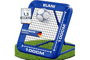 ‎ELANI ELANI - Rebounder für Fußball 1x1m mit Schutzrand & 6 Heringen für sicheren Stand - Fussball Rebounder mit stabilem Rahmen - Tornetz - auch für Handball & Volleyball - Fußball