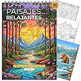 Finoly Book Mandalas Adults Landscapes | Adult Coloring Books | Reduces Stressing | For Beginners and Advanced | Improves Min