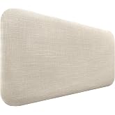 DHOME Upholstered Headboard Smooth Rounded Natural Linen for Wall Acoustic Headboards Absorbent Headboards Bed Bedroom (Beige