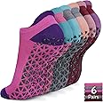 Non Slip Yoga Socks with Grips for Pilates, Ballet, Barre, Barefoot, Hospital Anti Skid Socks for Women and Men