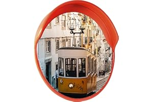 Verkehrsspiegel 30 cm Straße Überwachung Sicherheit Konvex außen und innen Weitwinkeleffekt Verkehrsorange LABT