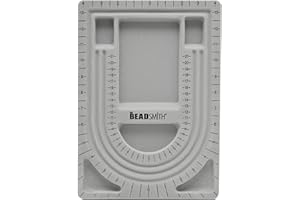 THE BEADSMITH Beadsmith Plateau d’Assemblage pour création de Bijoux avec Perles, 22,9 x 33 cm, Gris floqué