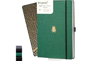 DINGBATS* NOTEBOOKS Dingbats* Pro B5 duży notatnik w kropki - okładka tekstylna, dziennik szyty nitką - do pracy, podróży - kieszeń, elastyczne zamknięcie, uchwyt na długopis, zakładka