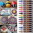 DealKits 16 Farben Wasserfeste Stifte, Permanent Marker Paint Pen Schnelltrocknend für Stein Schwarzes Papier Glas Kunststoff Keramik Metall Holz DIY Fotoalbum Gästebuch