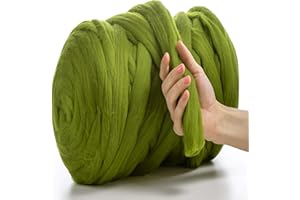 MeriWoolArt Pelote laine merinos 100%, 4-5cm Fil de laine pour feutrage, Laine à feutrer, DIY Cadeau de couverture épaisse en laine doux, Grosse laine à tricoter pelote