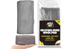 SOL 1 Meter Steel Wire Wool Pad - 1m Long x 7cm Wide - Grade 0000 - Steel Wool Mice for Polishing, Cleaning, Blocking Small Holes for Mice Rodent Control - Ultra Fine - Multipurpose