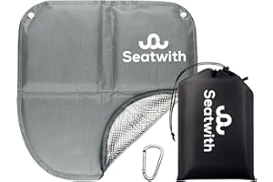 Seatwith Folding Sit Mat (16"x16"), Insulated Camping Sit Pad Hiking with Aluminium Underside, Hiking Seat Pad w/Carry Bag & Snap Hook, Seat Mat, Sitting Mat Protection Against All Elements + E-book…