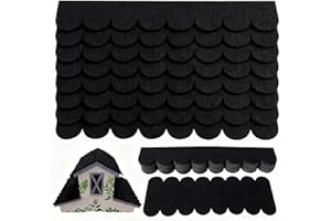 HUACOMMERCE 32 STK selbstklebende Dachpappe für Vogelhaus, Dachschindeln in Schwarz (30x5cm & 30x11cm) – für Nistkasten, Insektenhotel, Hasenstall, DIY-Vogelhäuschen, Hundehütte & kreative Holzprojekte