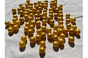 FAIRY TAIL & GLITZER FEE Goldene Murmeln Glas Gold Glaskugeln 16mm Große Murmelspiel Murmel Klein Plfanzendeko Kugelbahn Deko Basteln