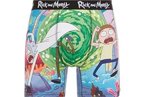 COCO BRANDS Mens Boxer Briefs - Rick and Morty Cotton Lined Crotch No Fly Underwear Boxers for Men with Support Pouch (S-XL)