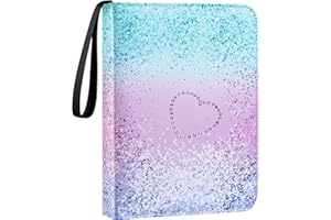 BOENFU Sammelalbum mit 4 Fächern, 400 Fächern, Sammlung von Sammelkartenspielen, Sammelkartenhalter mit 50 Hüllen, Sammelkartenordner für Kinder und Mädchen(KEINE Karten)