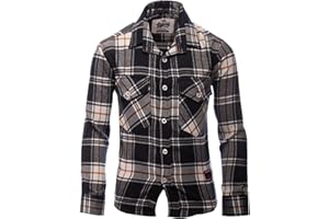 GILLSONZ DSF-73 Flanellhemden Kariertes Hemd Kinder Freizeit Student Hemd