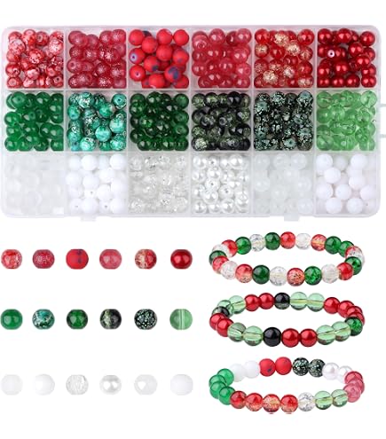 PATIKIL 8mm Round Strip Beads – Purple & White Acrylic | 200 Pcs | DIY Jewelry Making For Bracelets, Necklaces - View #6