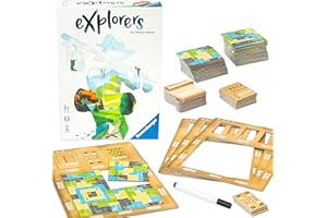 RAVENSBURGER VERLAG GMBH Ravensburger 26982 - Explorers - Abwechslungsreiches Flip & Write Spiel für Erwachsene und Kinder ab 8 Jahren, für Spieleabende mit Freunden oder der Familie, für 1-4 Spieler