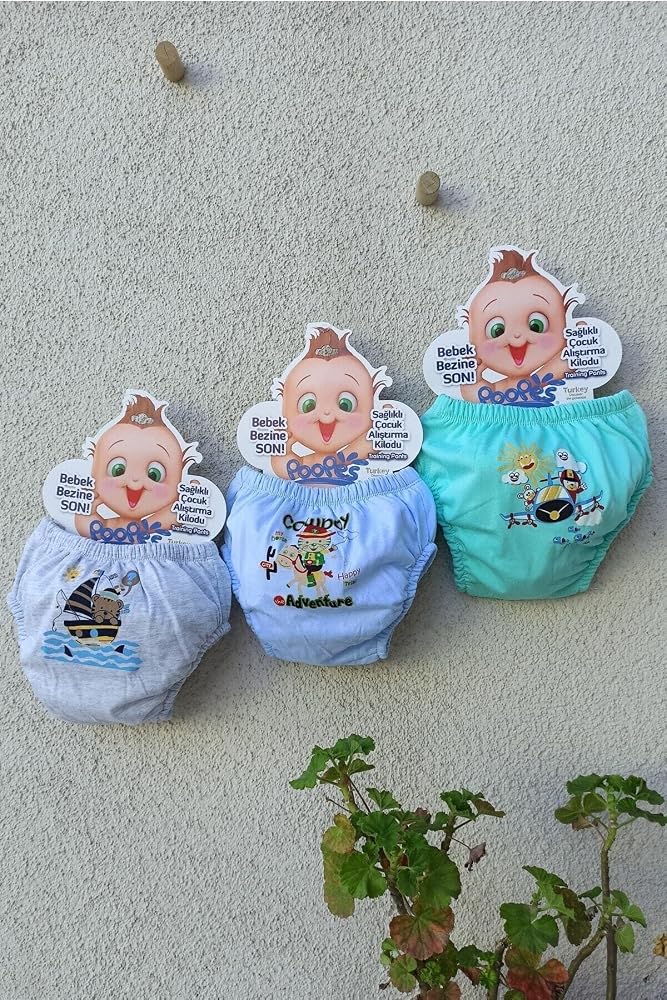 bejamonti chocolate baby kids Bebelop Pamuk Kombin Alıştırma Külodu 3'lü Köpek-fil-civciv, 3-4 Yıl, 9NKBBX11194, Mavi, Gri, Yeşil, erkek-bebek