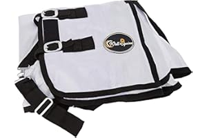 Cwell Equine NEW MINI/SHETLAND/PONY FLY RUG SOFT MESH ATTACHED NECK COVER WHITE 3'6-4'9" (4'3")