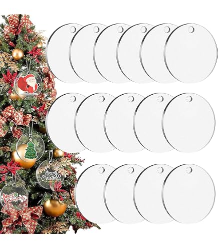 Lot De 12 Disques Acryliques Transparents Ronds 15 Cm - Idéal DIY Pendentifs, Présentoirs & Déco