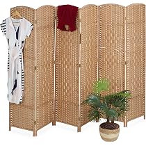 Paravento Pieghevole A 3 Pannelli HOMCOM - Intrecciato In PP E Legno, 135x180 Cm, Per Soggiorno/ufficio