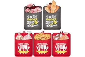 GROBRO7 5Pcs Grandma Pot Holders Cotton Microwave Potholders Oven Gloves Heat Resistant Mats, Grandmother Granny Kitchen Hot Pot Coasters for Cooking Baking Taking Hot Container, Gift for Nana