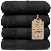 LEBENGOOD Washbasin Towels 50 x 90 Pack of 4 Bathroom Hand Face Cotton Hotel Gym | rizo 500 g/m&sup2;, suaves y muy absorbentes, c