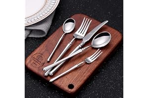 DAFFODILY SPIRIT OF LUXURY Set di posate di lusso da 20 pezzi in acciaio inox 18/10, con coltelli da bistecca, cucchiai e forchette