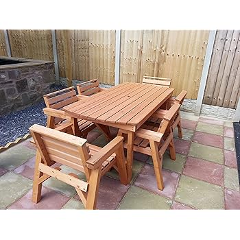 8 Table 8 Chairs Solid Wooden Garden Furniture Set Super