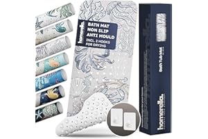 homerella® Bath Mat Non Slip Anti Mould 100x40cm, Machine Washable& BPA free, Shower Mat Non Slip Anti Mould, Non Slip Bath Mat for Inside Bath Tub, Shower Mats for Inside Shower