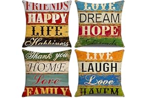 KSSKEN Federe Cuscini Divano 45x45cm, 4 Pack Moderni Fodere Cuscino per Divano Cotone Biancheria Decorativi Copricuscini per Divano Soggiorno Sedia Letto