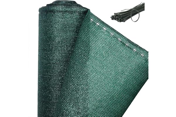 WOLTU Brise-vue 1,5x25 m, Filet d'ombrage Clôture d'ombrage en Tissu HDPE 150 g/m², Résistant aux UV, Protection contre le Vent, les Intempéries pour Jardin, Balcon, avec Attaches de Câbles, Vert