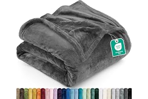 Utopia Bedding Fleece Filt Grå 300GSM Antistatisk Fuzzy Mjuk Filt för soffa och säng [200x150 cm]